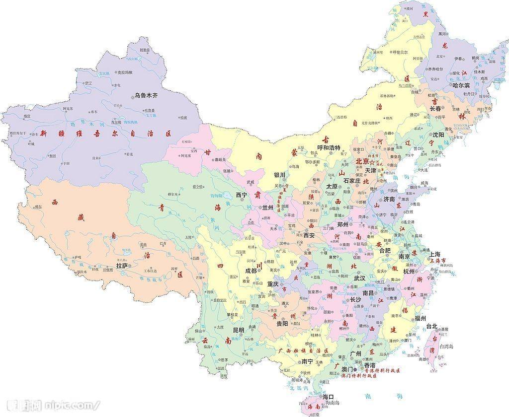 中国行政图简图图片